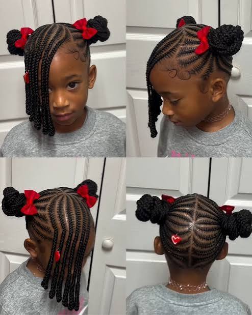 Braids with Purple Ombre and Side Fringe — Kids Braids