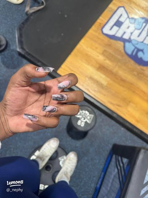Abstract Marble Square Gym Floor Nails Abstract Marble Square Gym Floor Nails — Gym Nails