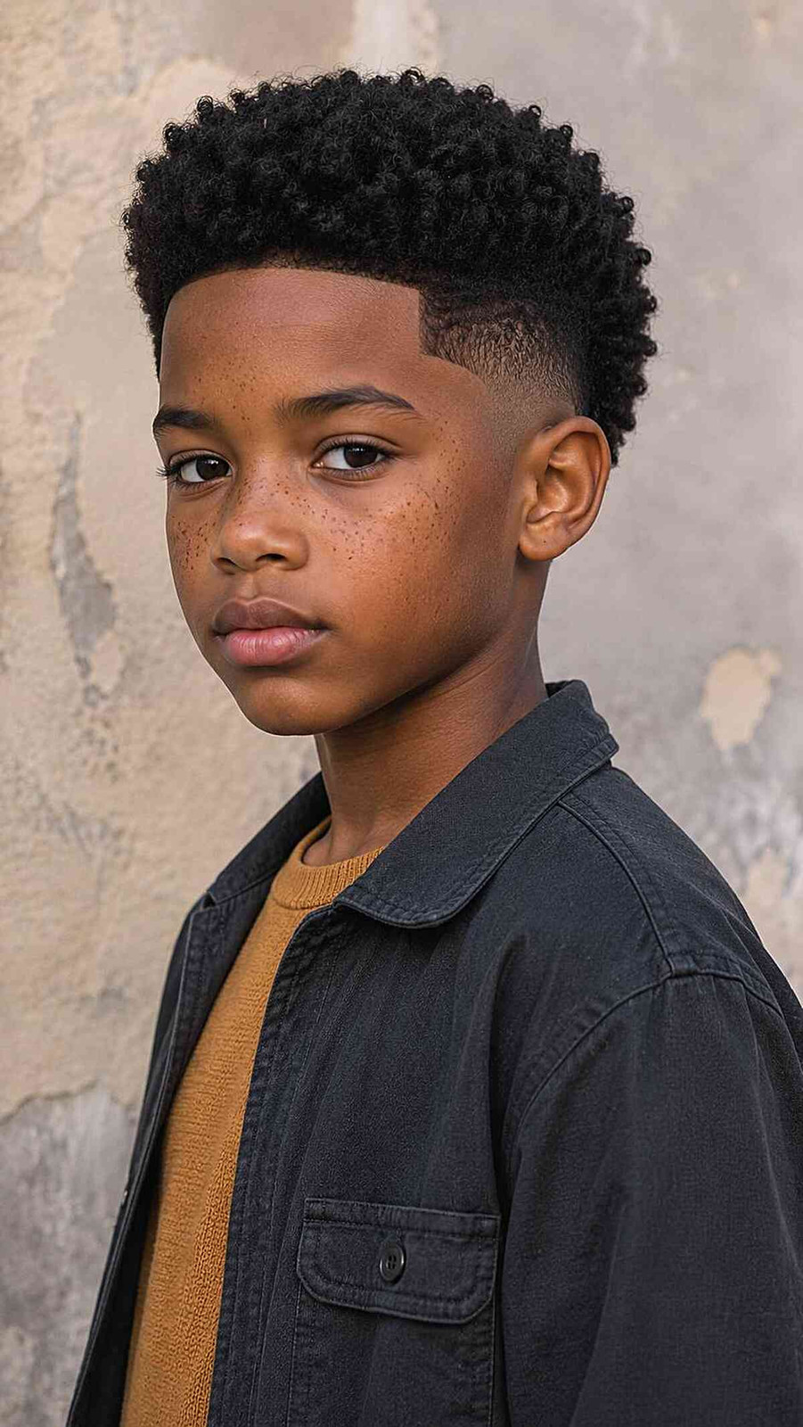 Sharp Taper Fade With Coily Curls — Toddler Boy Haircuts