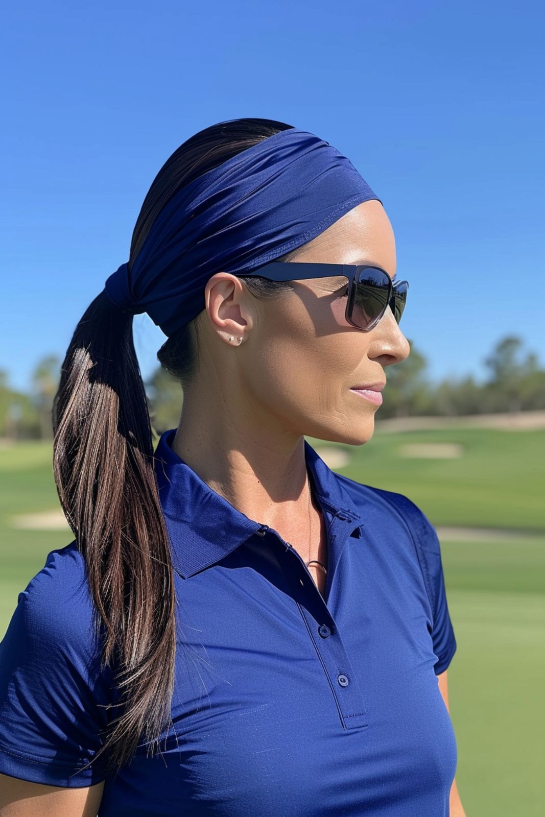 Sleek Ponytail with Headband Sleek Ponytail with Headband — Golf Hairstyles