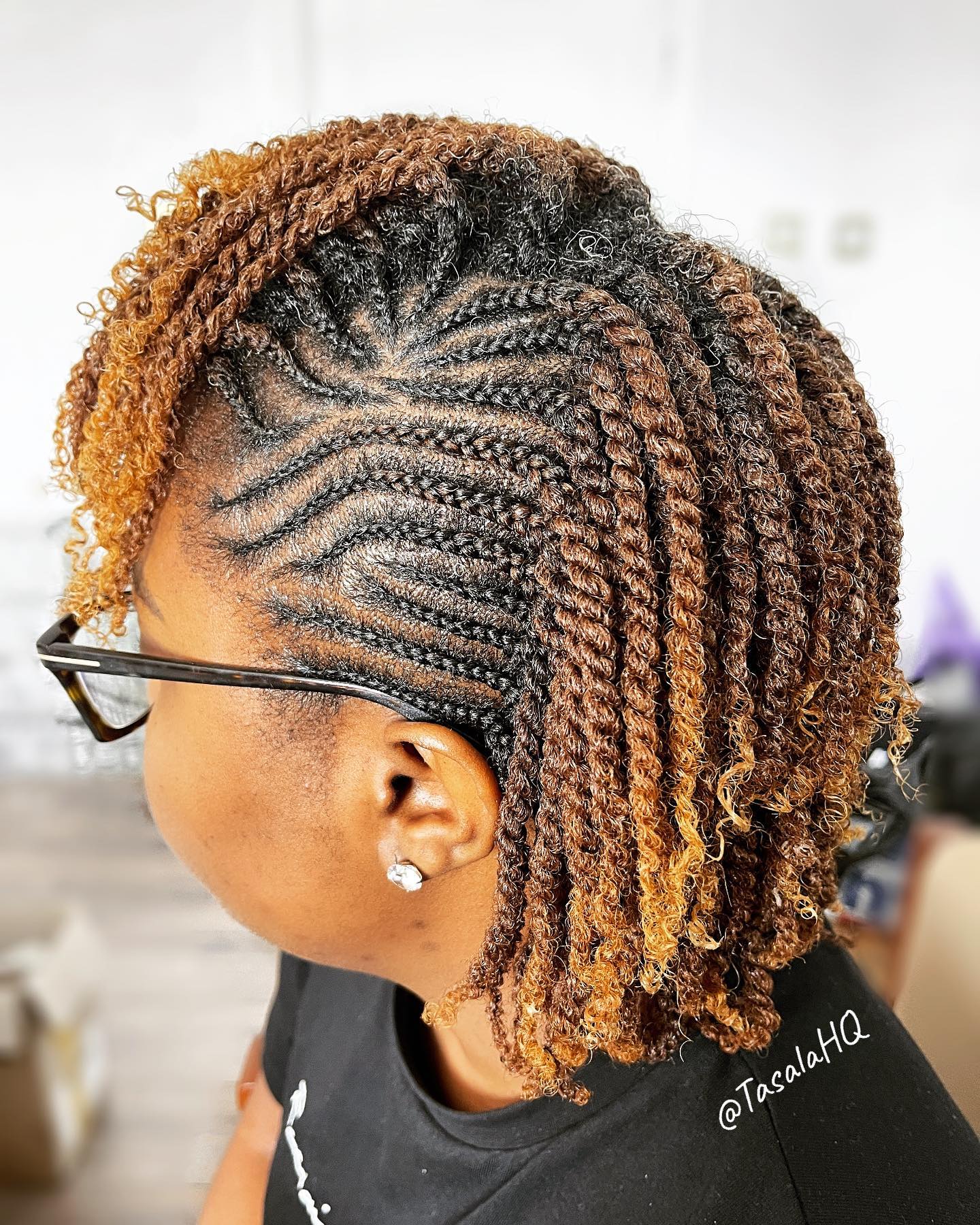 Chin Length Two-Tone Twists — Two Strand Twists