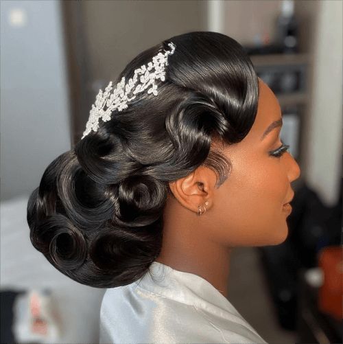 Vintage Updo With Sculpted Curls Vintage Updo With Sculpted Curls — Wedding Hairstyles for Black Women