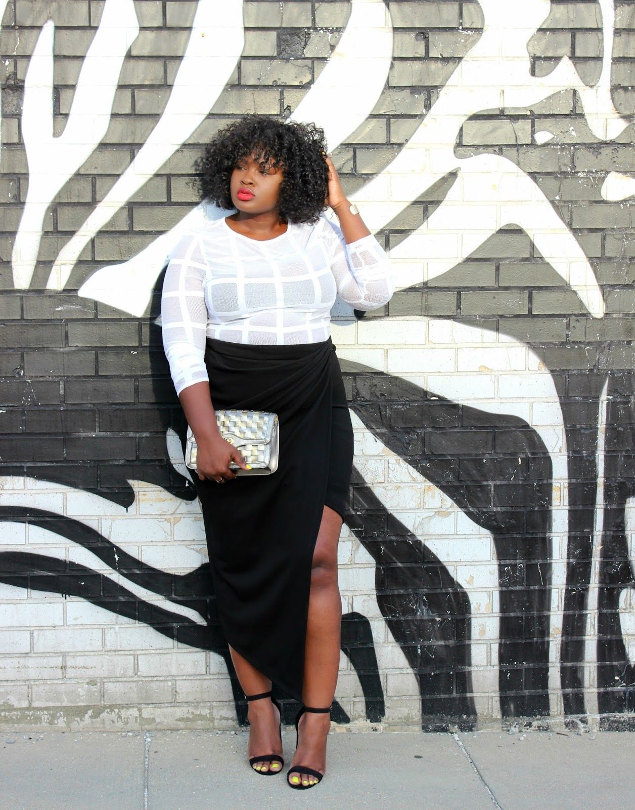 Asymmetrical Hem Wrap Skirt with Sheer Top Asymmetrical Hem Wrap Skirt with Sheer Top — Wrap Skirt Outfits