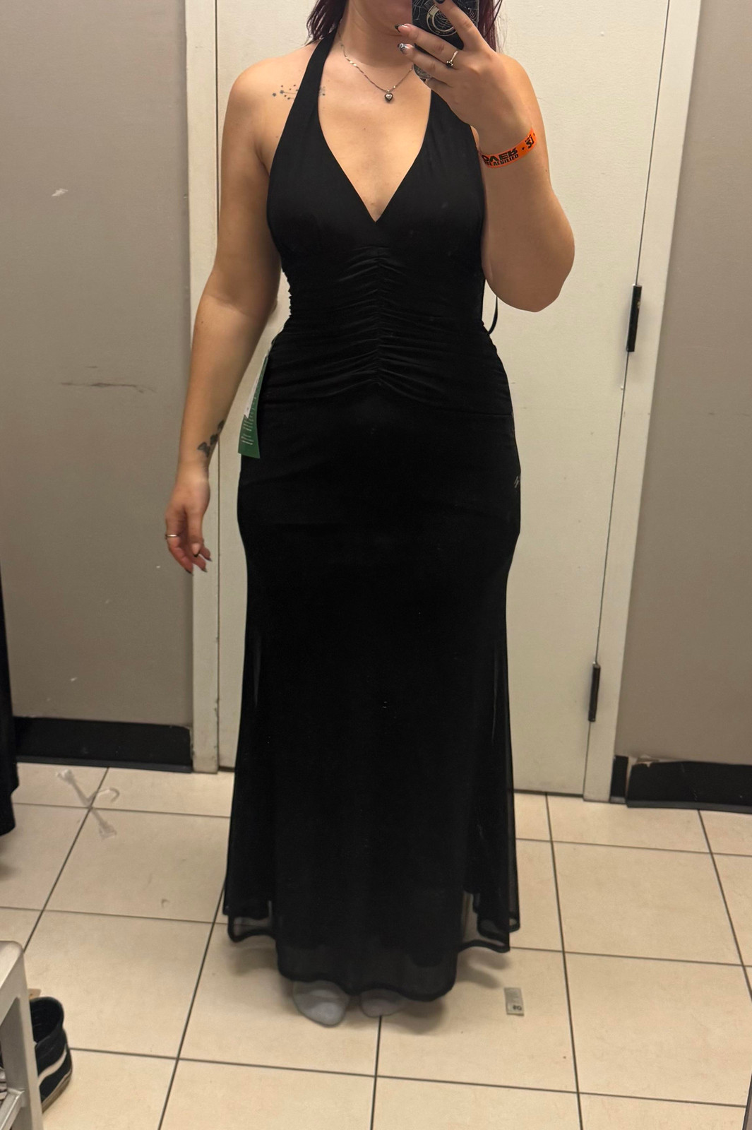 Ruched Bodice Halter Neck Maxi Dress — Black Tie Optional Outfits