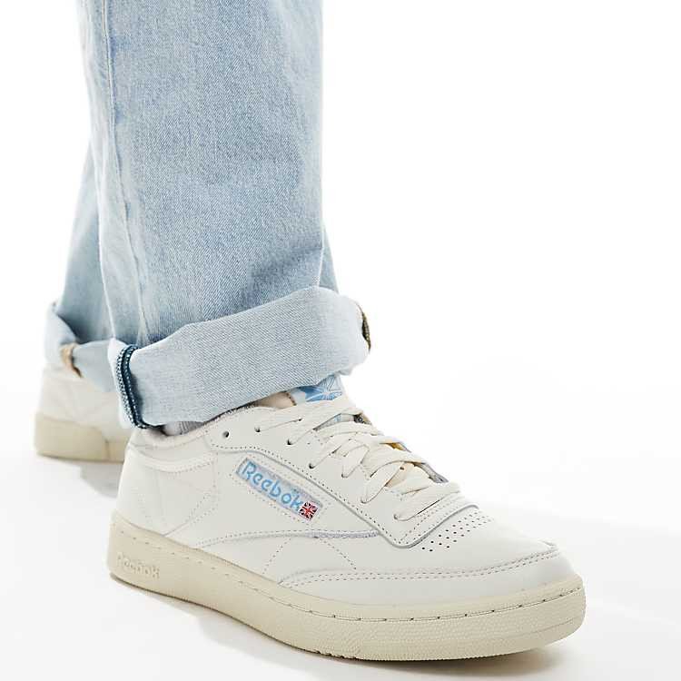 Subtle Accents: Club C with Cuffed Jeans — Reebok Club C Outfits