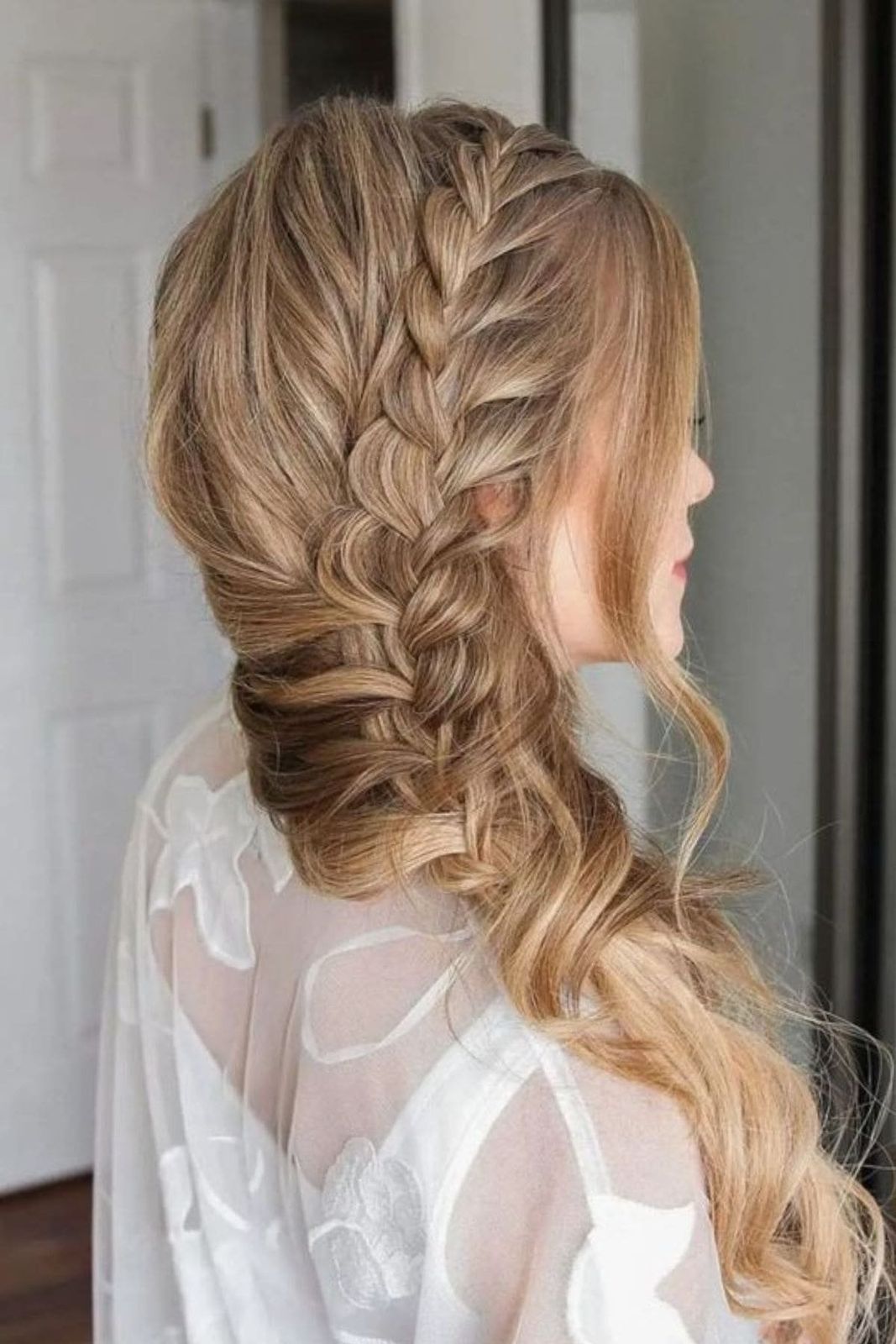 Side Braid With Loose Curls Side Braid With Loose Curls — Wedding Hairstyles for Thin Hair