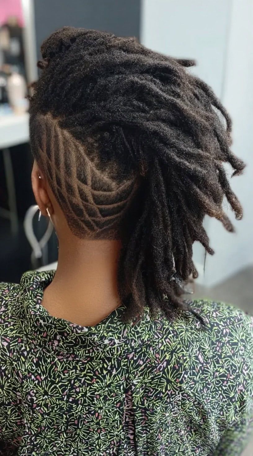 High Ponytail With Undercut High Ponytail With Undercut — Loc Half Up Half Down