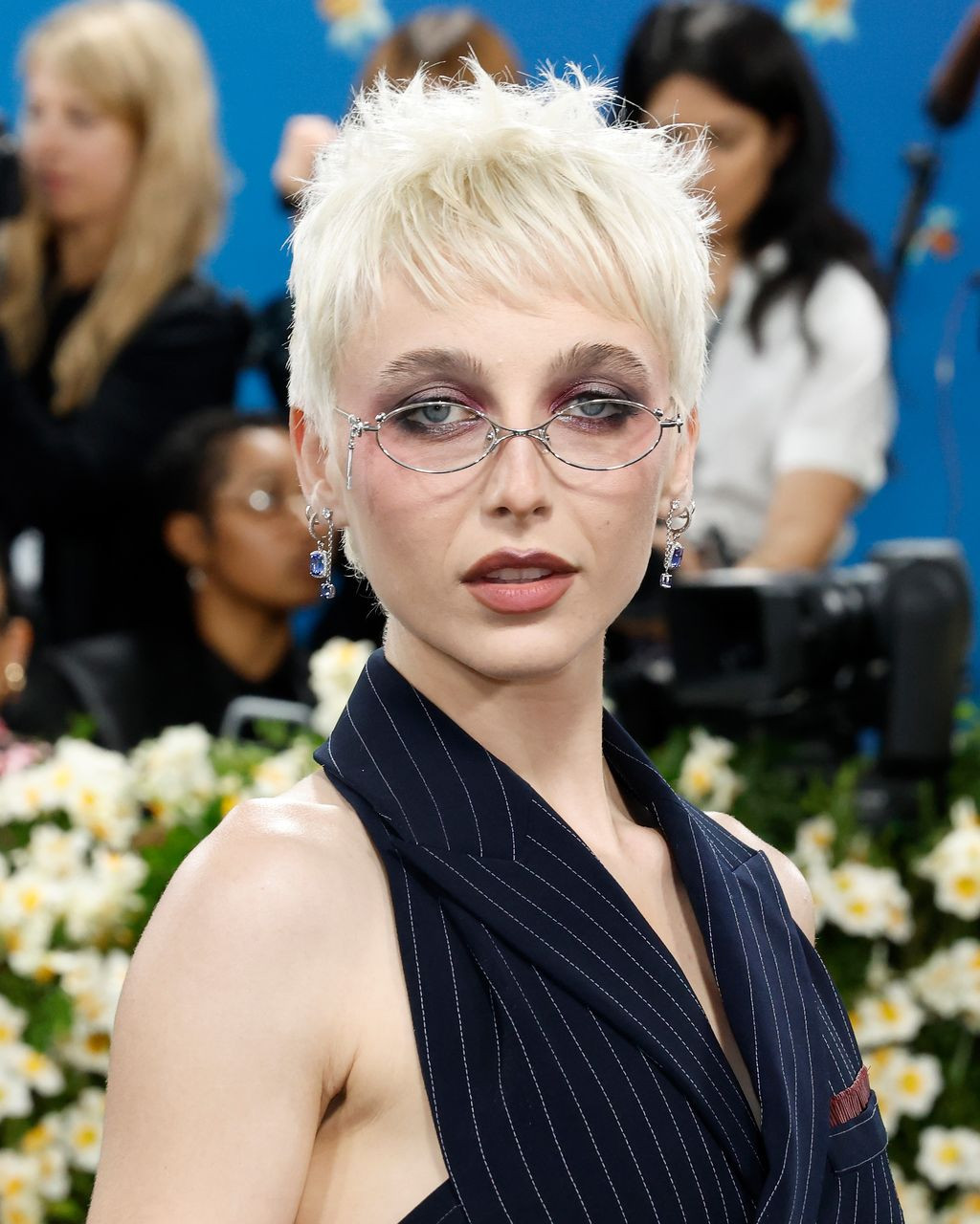 Platinum Pixie With Spiky Fringe — Haircuts with Glasses