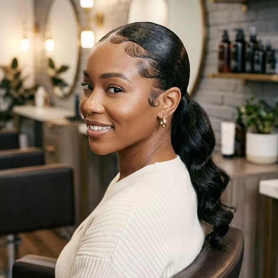 Sleek High Ponytail With Soft Waves — Ponytail Hairstyles for Black Women