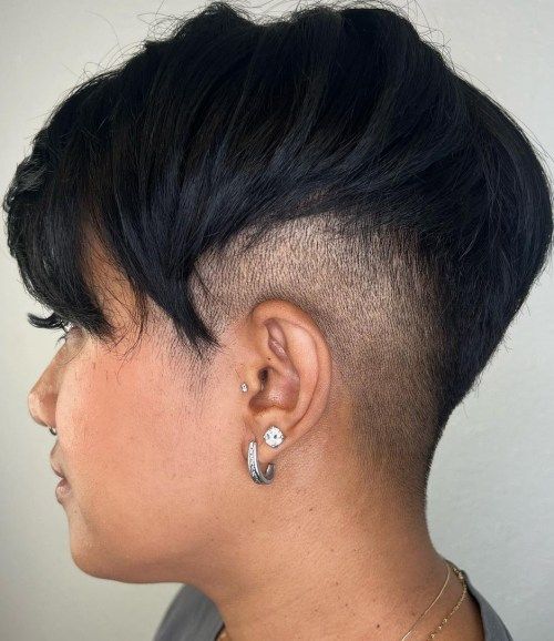 Black Pixie With Undercut Black Pixie With Undercut — Pixie Cut for Round Face