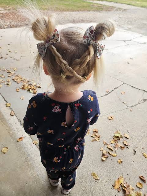 Heart-Shaped Buns with Braided Pigtails Heart-Shaped Buns with Braided Pigtails — Toddler Girl Hairstyles