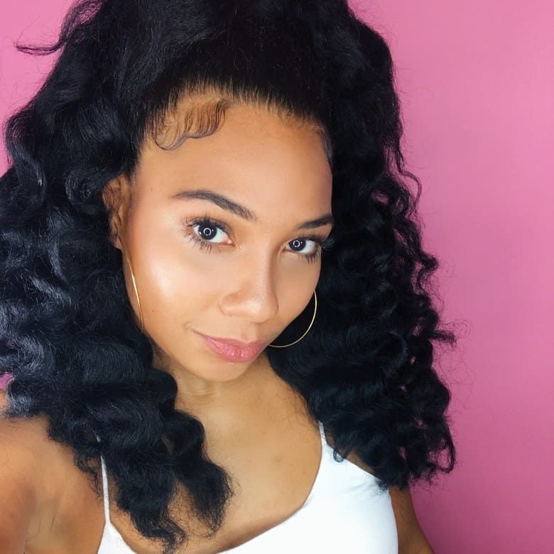 High Ponytail With Bouncy Curls — Half Up Half Down Natural Hair
