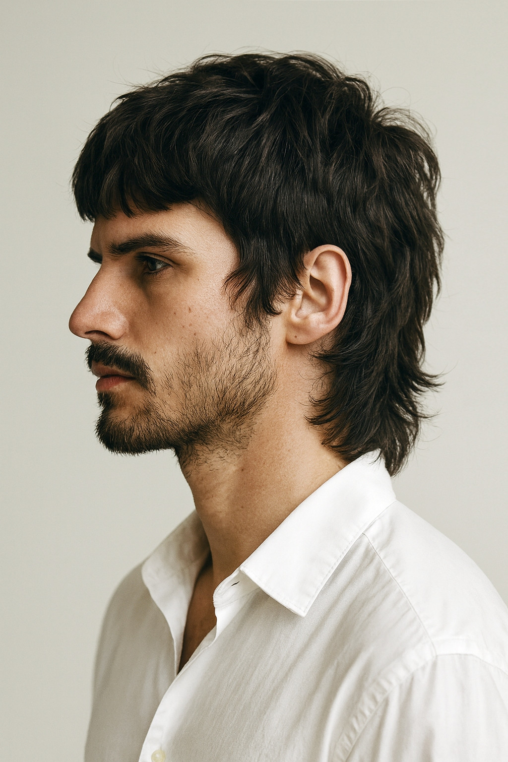 Ear Length At Sides Longer In Back Visual Idea Ear Length At Sides Longer In Back Visual Idea — Wolf Cut Men