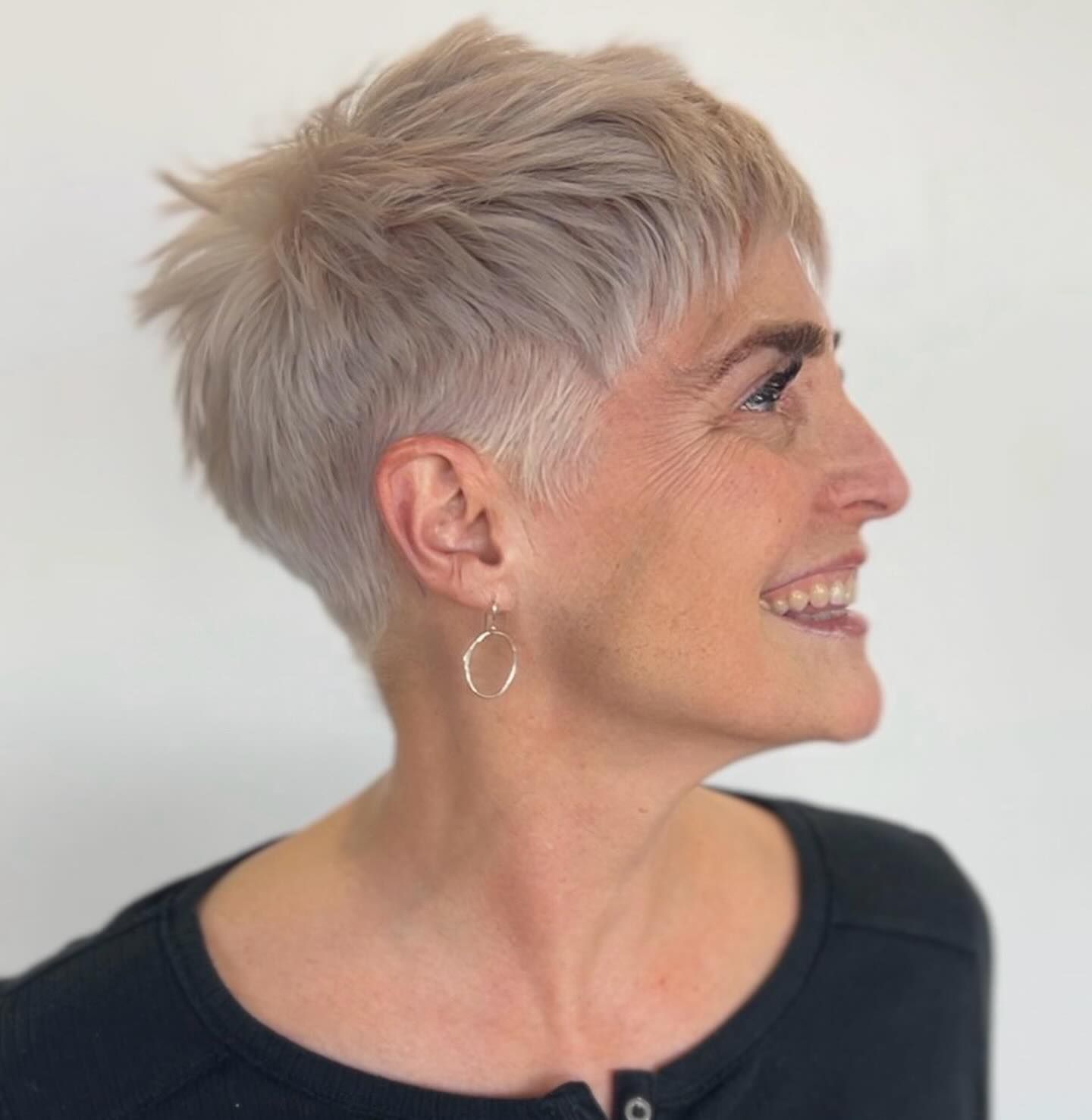 Ashy Platinum Blonde Pixie Ashy Platinum Blonde Pixie — Blonde Hair Over 50