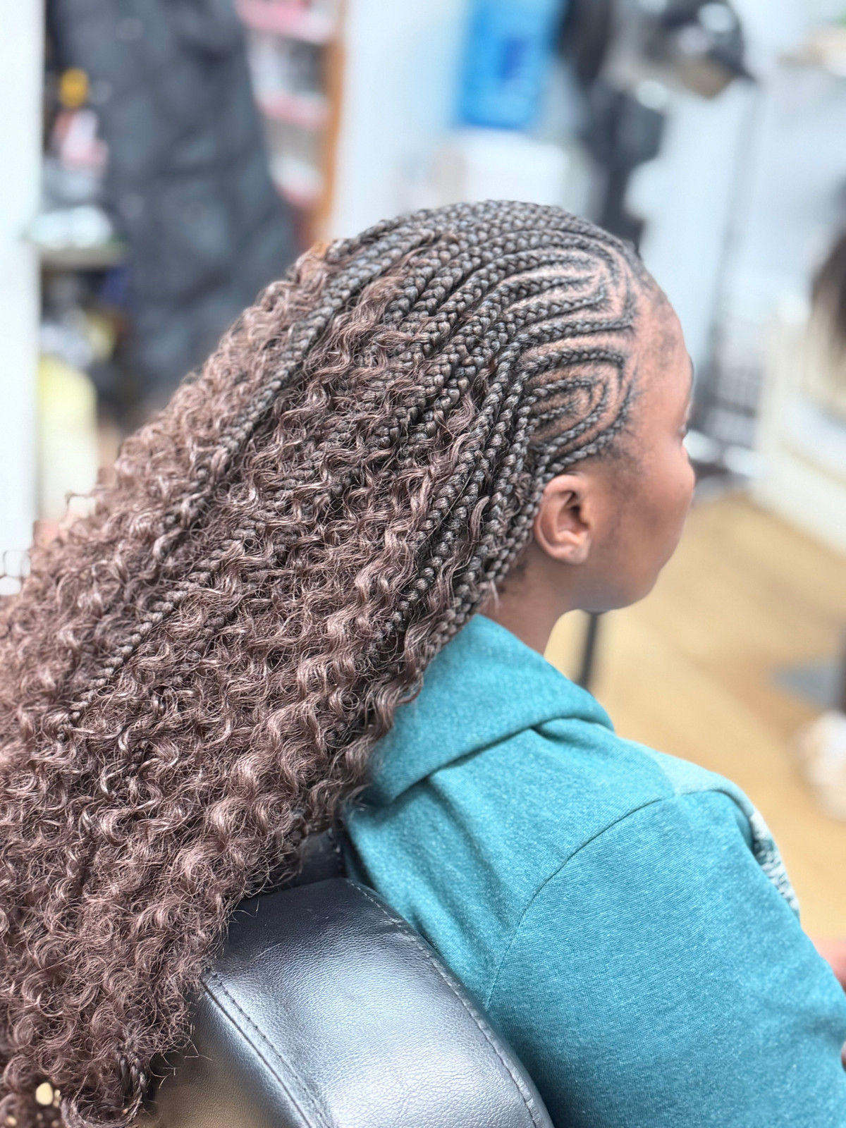 Mid-Back Box Braids With Contrasting Curly Ends — Braids for Work