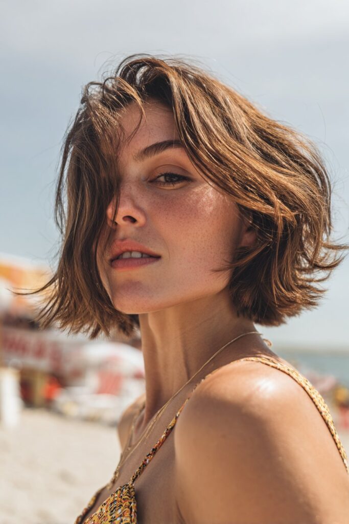 Textured Bob with Side Bangs — Beach Hairstyles