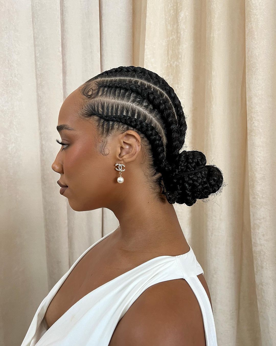 Cornrows to a Coiled Bun Updo — Feed In Braids