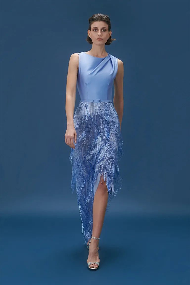 Party Ready: Light Blue Fringed Dress Party Ready: Light Blue Fringed Dress — Dubai Outfits