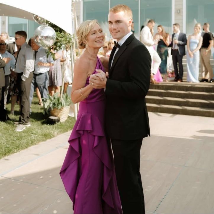 Vibrant Purple One-Shoulder Ruffled Dress Vibrant Purple One-Shoulder Ruffled Dress — Mother of the Groom Dresses