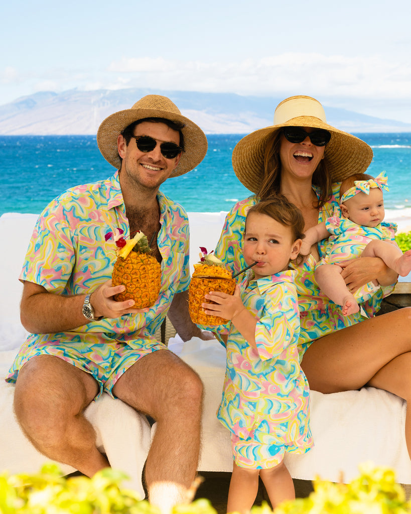 Abstract Prints: Vibrant Vacation Family Style — Matching Family Outfits