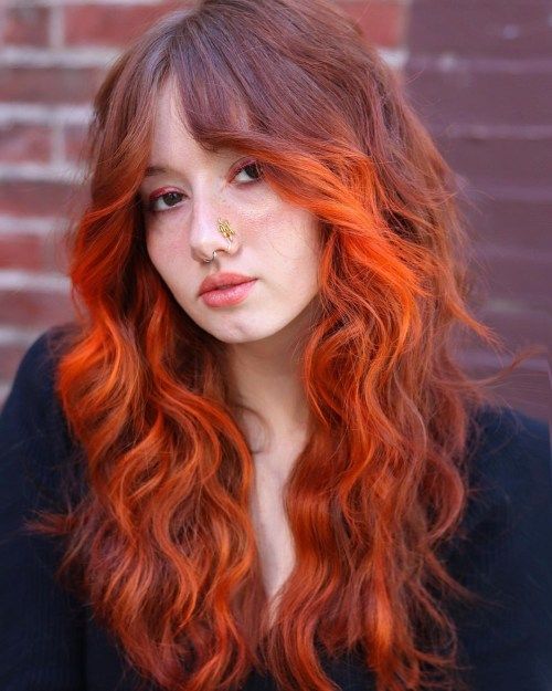 Vibrant Ginger With Orange Highlights Vibrant Ginger With Orange Highlights — Red Hair with Highlights