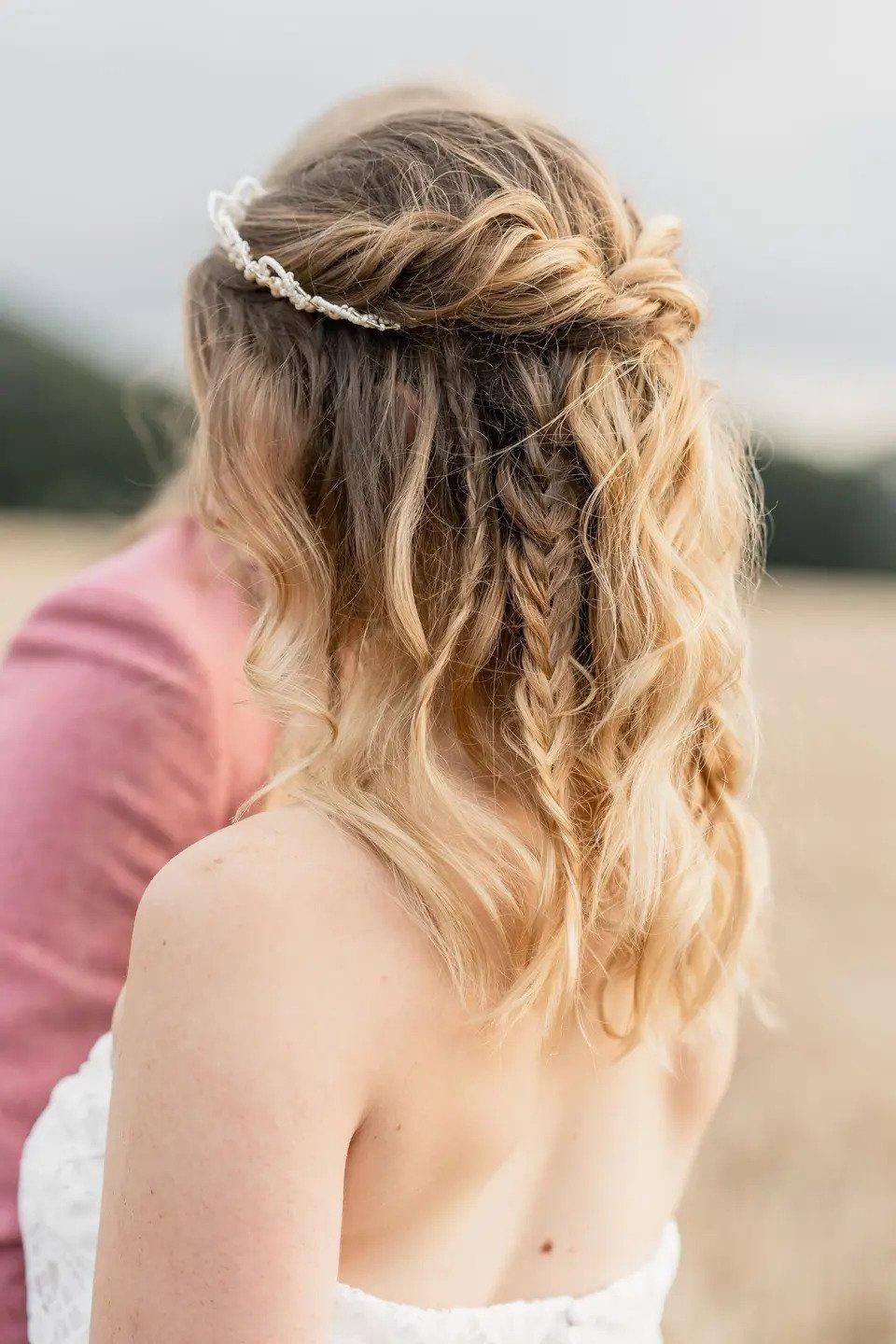 Blonde With Balayage Visual Idea — Boho Braided Wedding Hair