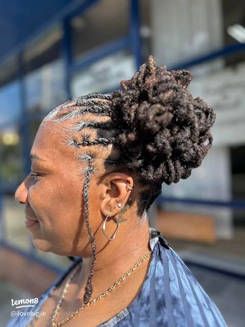 Voluminous Bun with Braided Locs — Loc Petals