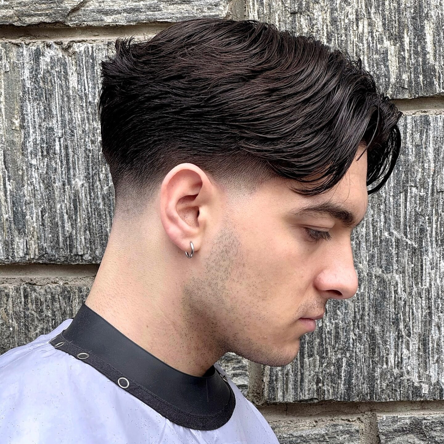 Forward Swept Top Low Taper Fade Forward Swept Top Low Taper Fade