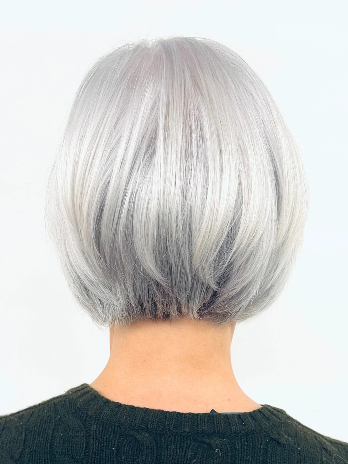 Platinum Silver Bob For Maximum Impact Platinum Silver Bob For Maximum Impact — Hair Color to Hide Gray