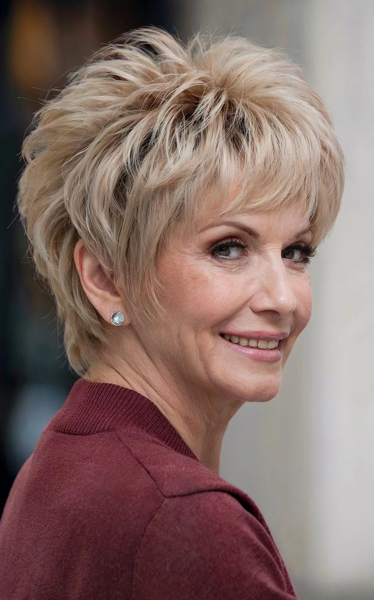 Ear Choppy Ash Blonde Pixie — Hairstyles for Women Over 60