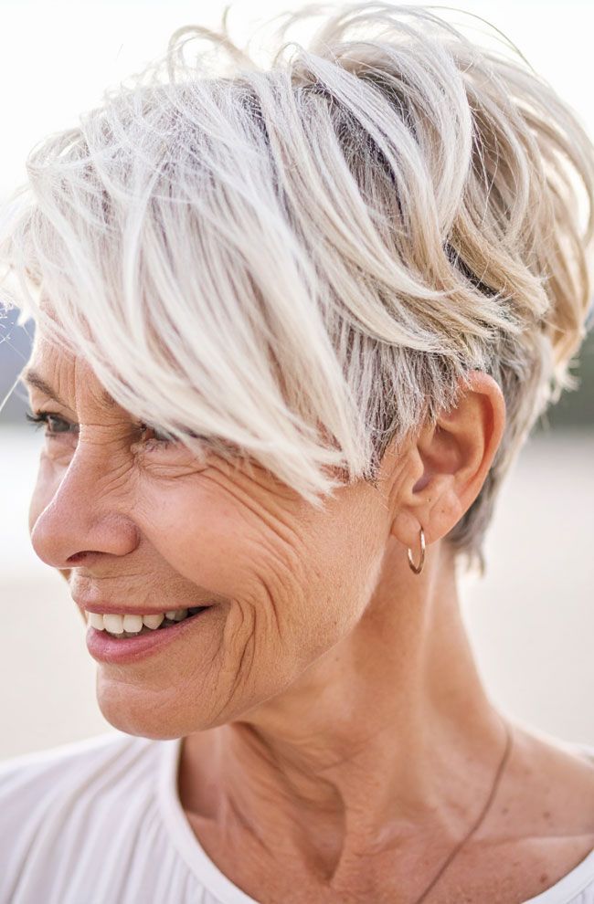 Textured Silver Pixie Cut — Haircuts for Women Over 70