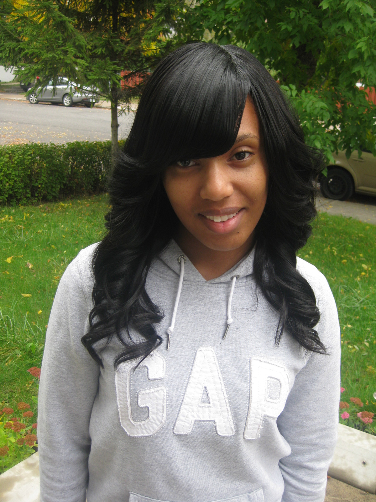 Layered Bob With Side-Swept Bangs Layered Bob With Side-Swept Bangs — Sew In with Leave Out