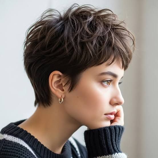 Textured Pixie For Curly Hair — Haircuts for Round Faces