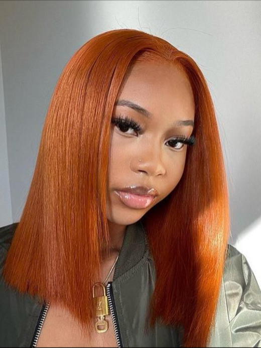 Chin Vibrant Orange Ginger Bob — Ginger Hair on Black Women