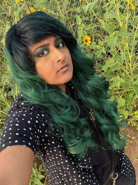 Dark Base With Vibrant Green Ombre Visual Idea — Scene Hair
