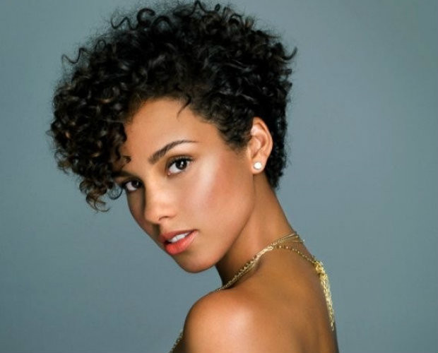 Voluminous Black Curls With Side-Swept Bangs — TWA Hairstyles