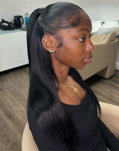 Sleek Ponytail Blowout Sleek Ponytail Blowout — Half Up Half Down for Black Hair
