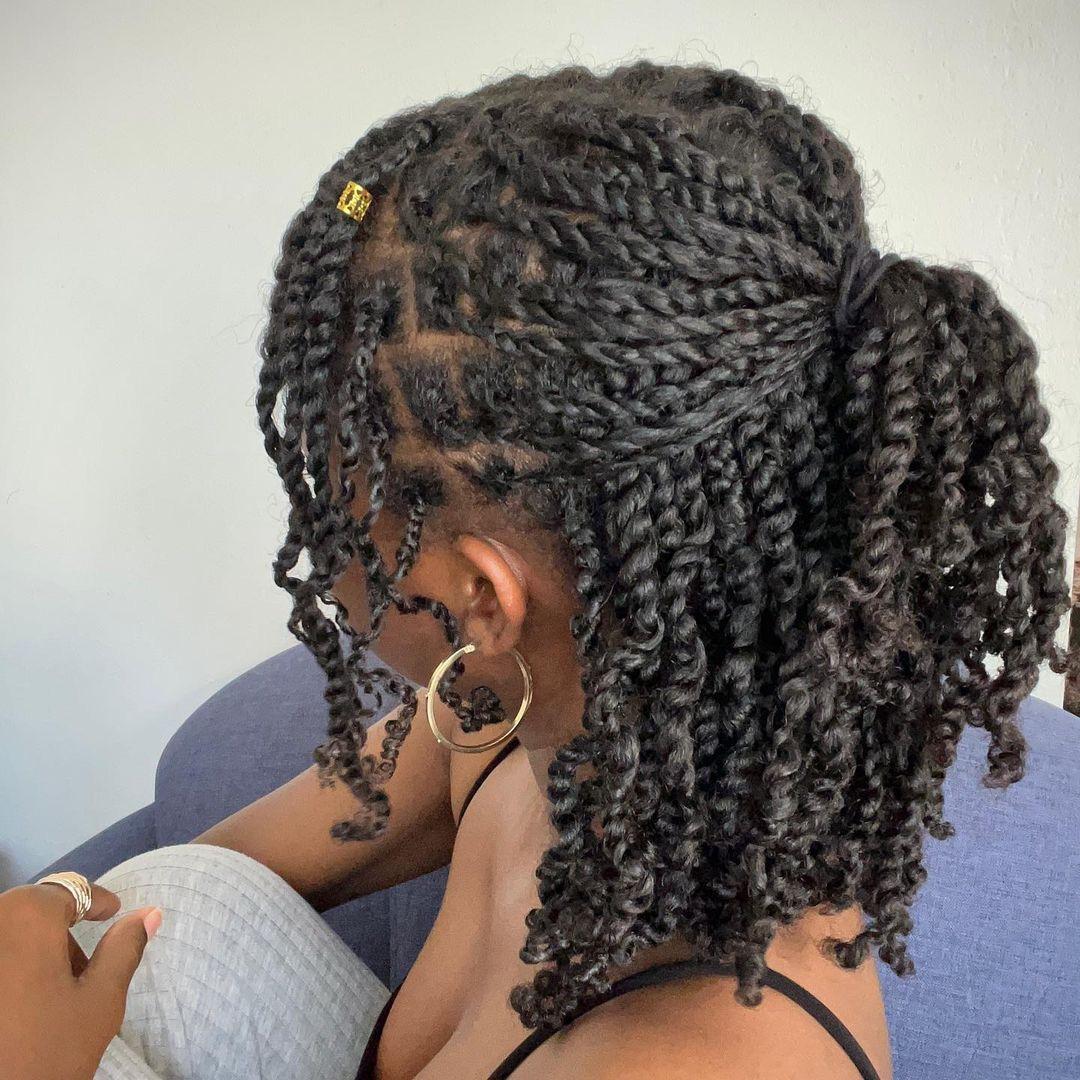 Half-Up Twists With Gold Cuffs Half-Up Twists With Gold Cuffs — Island Twists