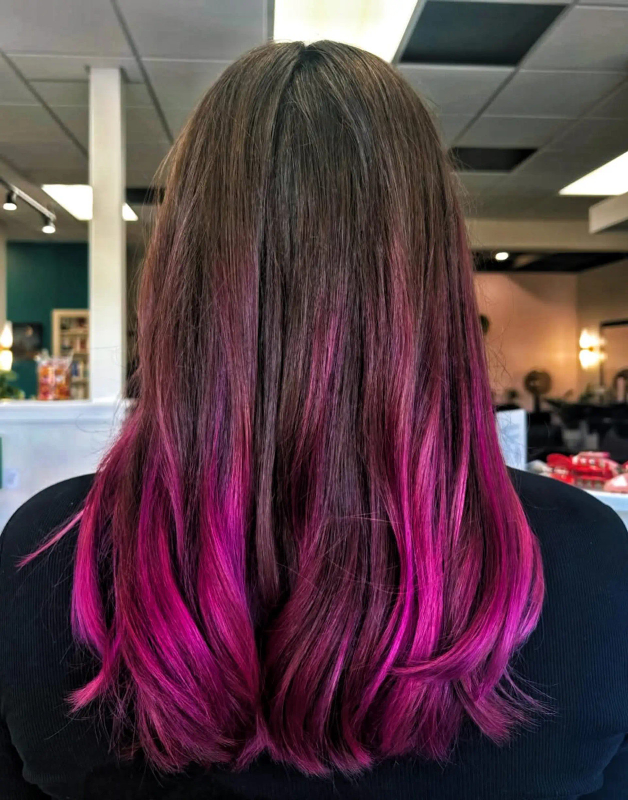 Fuchsia Ombre On Thick Straight Hair Fuchsia Ombre On Thick Straight Hair — Fuchsia Hair