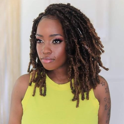Distressed Dark Brown Faux Locs Bob Distressed Dark Brown Faux Locs Bob