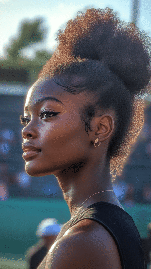 Voluminous High Bun with Baby Hairs — Cheer Hairstyles