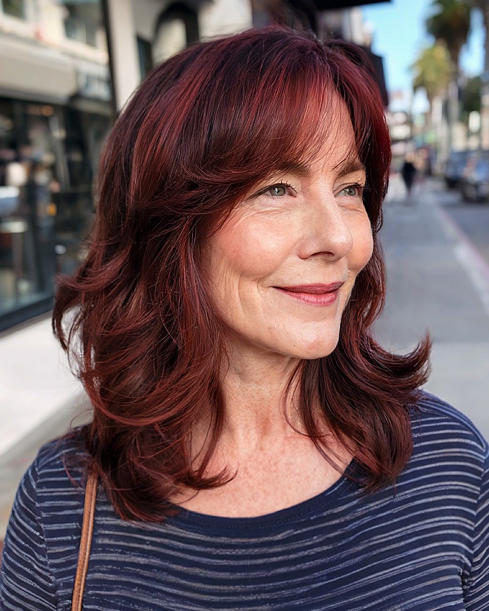 Dark Auburn With Red Highlights Dark Auburn With Red Highlights — Hair Color for Women Over 50