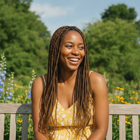 Natural Medium Brown Knotless Braids