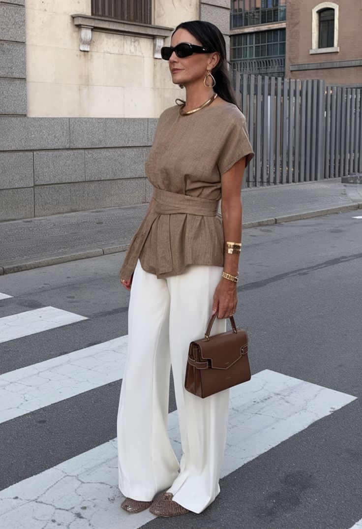 Chic Wrap Top and Crepe Trousers for Business Travel Chic Wrap Top and Crepe Trousers for Business Travel — Business Trip Outfits