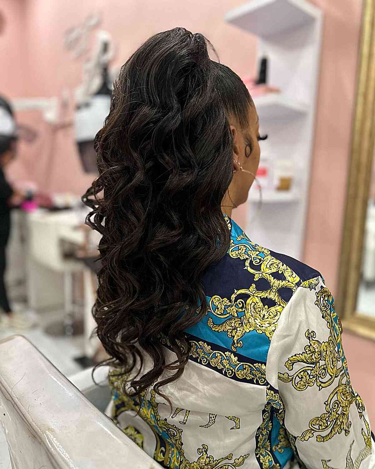 Dramatic High Ponytail With Deep Waves — Ponytail Hairstyles for Black Women