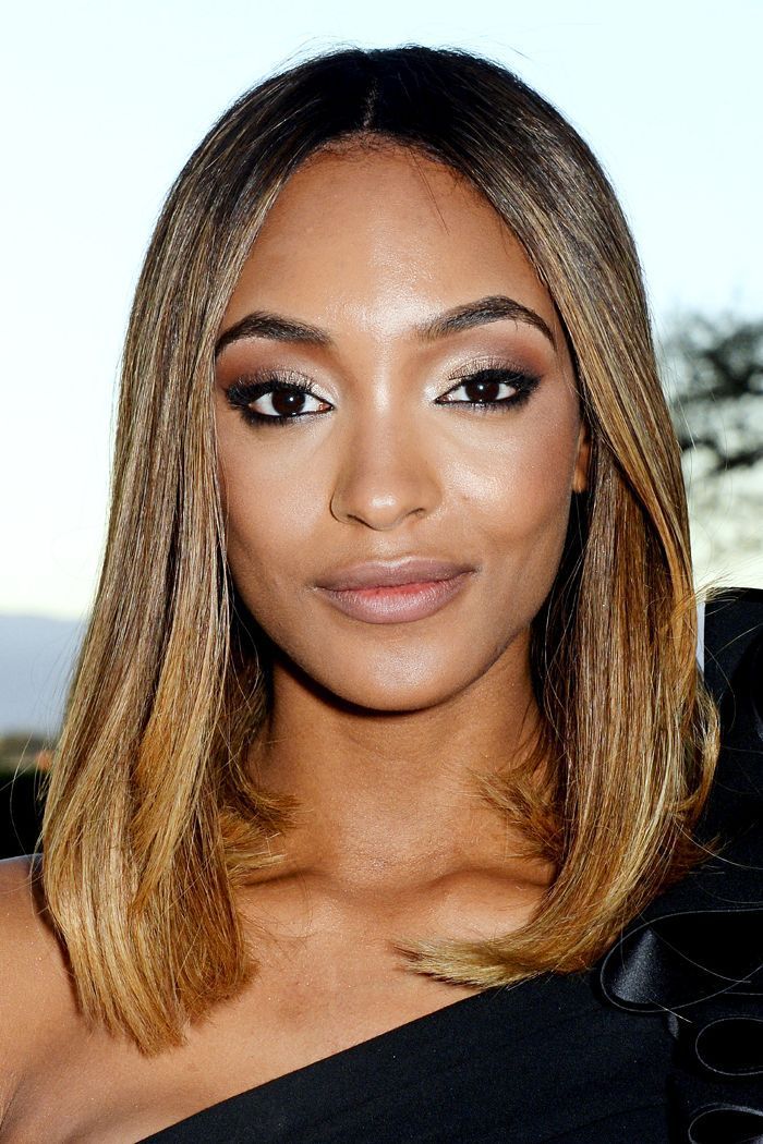 Dark Brown To Honey Blonde Ombre Visual Idea — Shoulder Length Haircuts