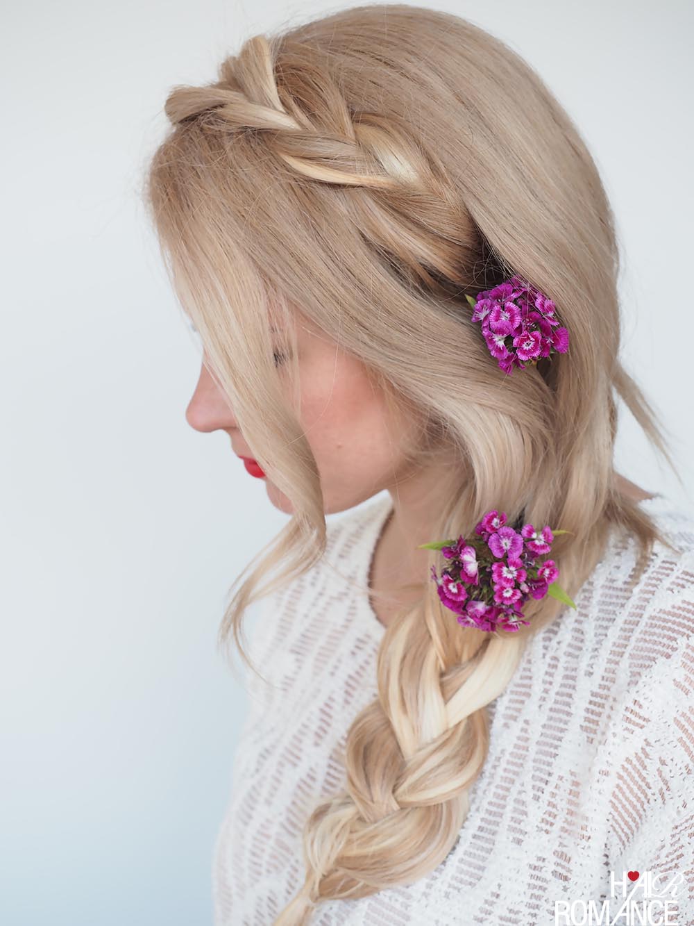 Large Loose Ash Blonde Side Braid