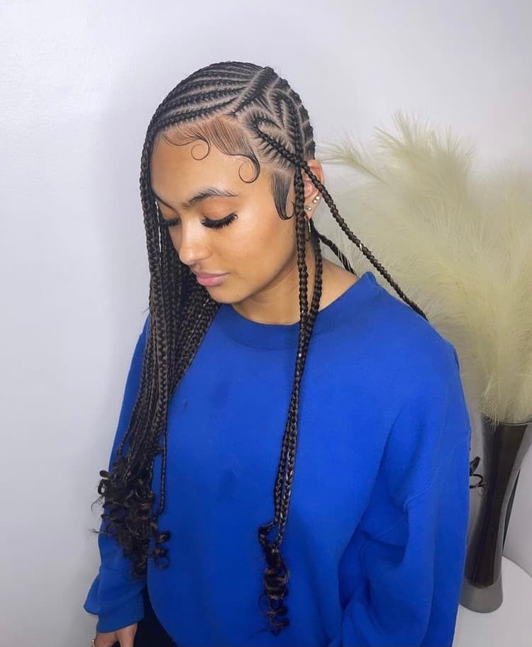 Mid-Back Heart Parting in Coily Box Braids Mid-Back Heart Parting in Coily Box Braids — Heart Part Braids