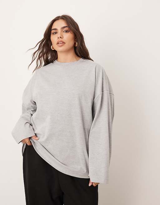 Heather Grey Oversized T-Shirt Paired with Black Trousers — Oversized Shirts
