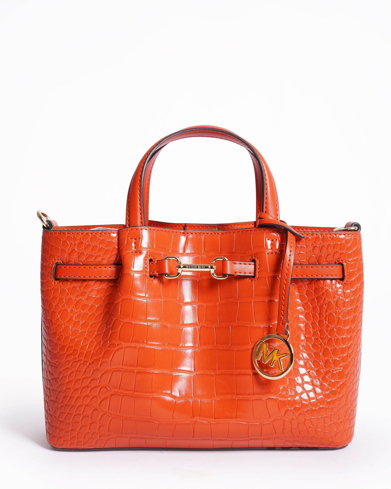 Structured Orange Patent Leather Handbag with Gold Hardware — Michael Kors Bag Outfits